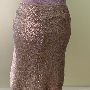 Mason Thomas Large Stretch Mini Sequin Skirt
NWT Bronze Gold